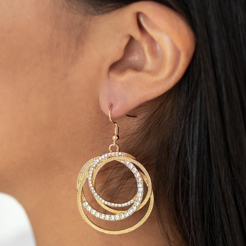 COPY - Glitzy gold layered hoop earrings